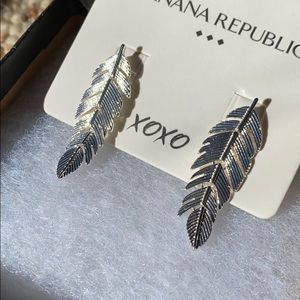 Silver feather earrings